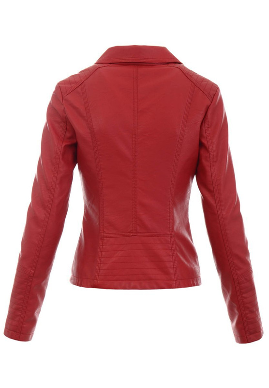 Damska Kurtka Ramoneska Czerwona