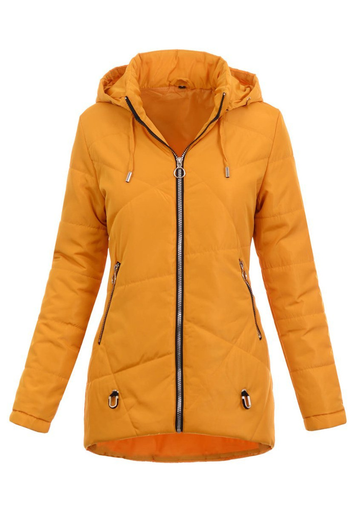 Damska Wiosenno-Jesienna Kurtka Żółta