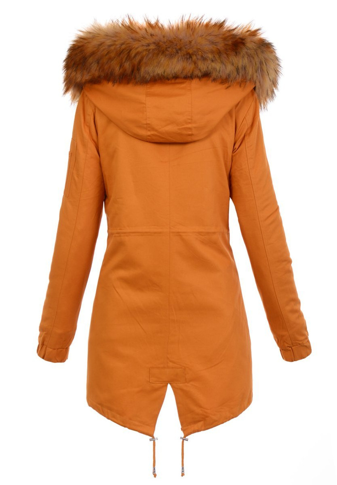 Damska Parka Kurtka 2w1 Zimowa Camel