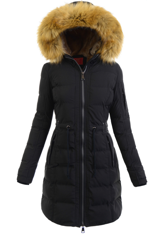Damska Zimowa Ortalionowa Kurtka Czarna