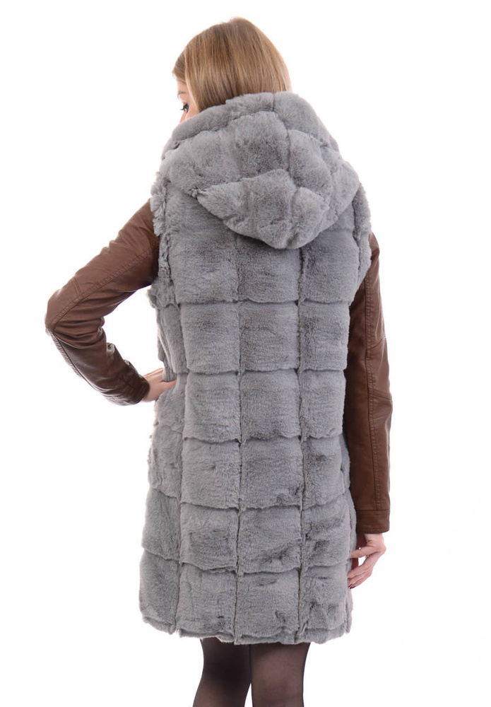 Damska Kamizelka Bezrękawnik Szary