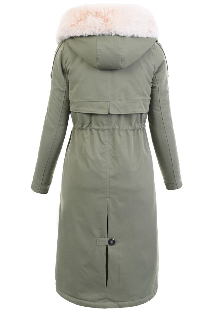 Damska Parka Kurtka Zimowa Zielona