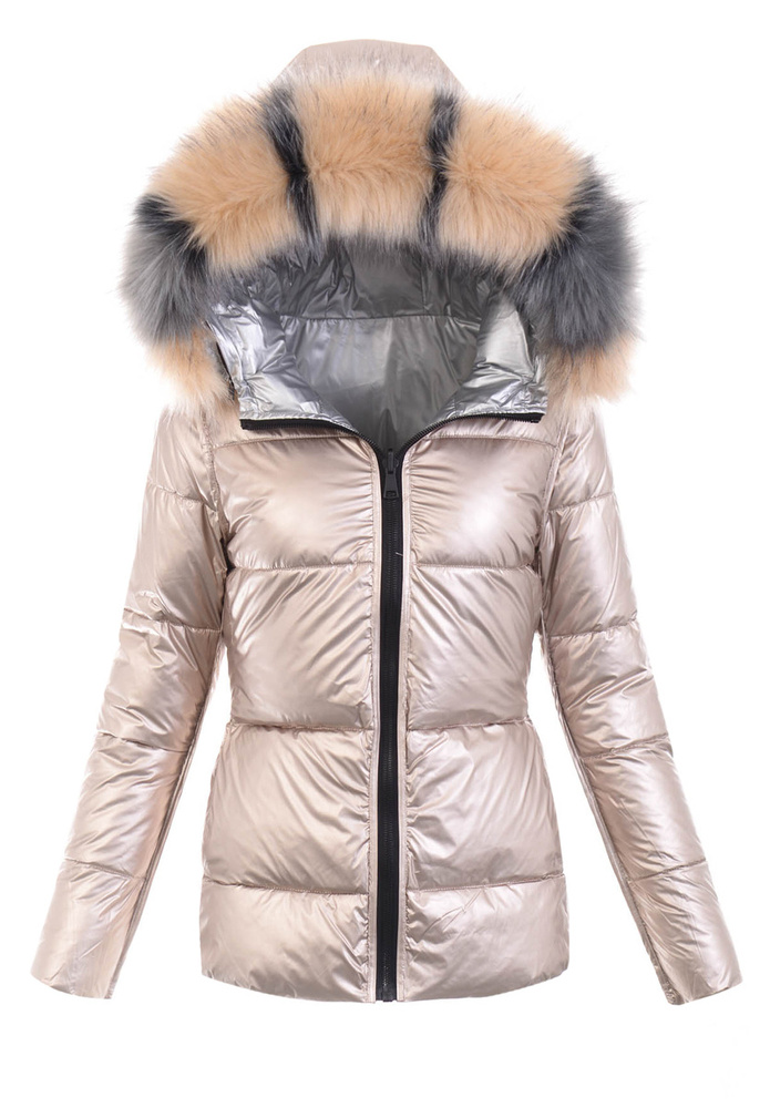 Damska Kurtka Zimowa Srebrna