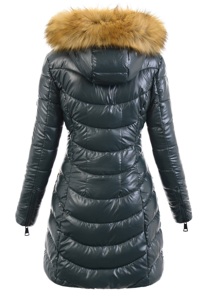 Damska Zimowa Ortalionowa Kurtka Zielona