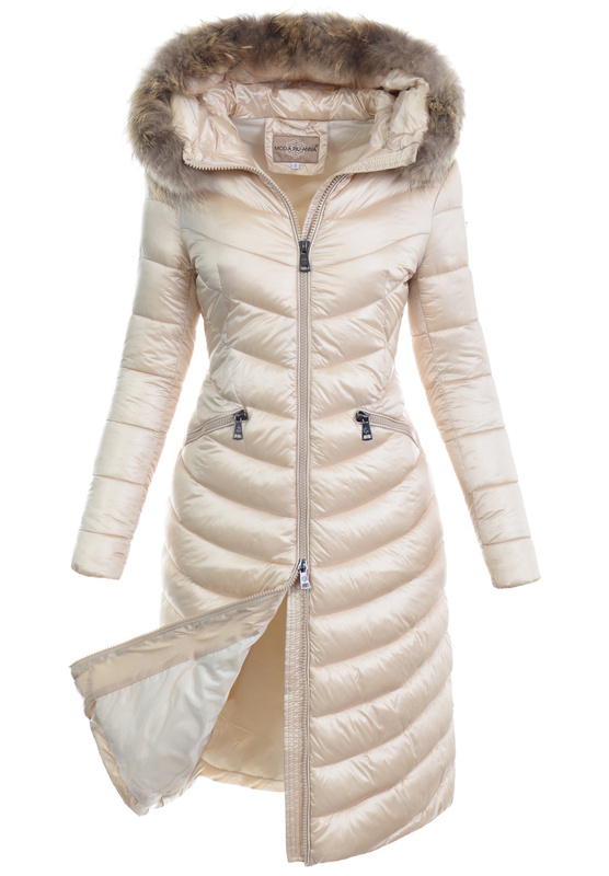 Damska Zimowa Ortalionowa Kurtka Ecru