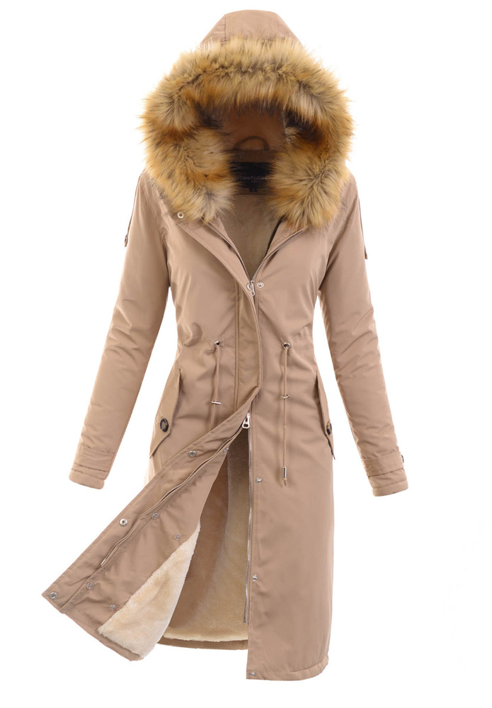 Damska Parka Kurtka Zimowa Szara