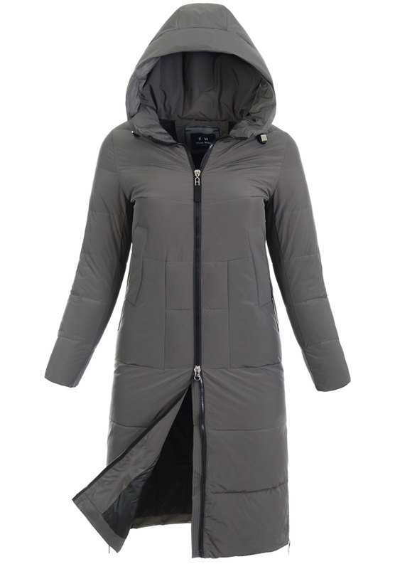 Damska Zimowa Ortalionowa Kurtka Szara