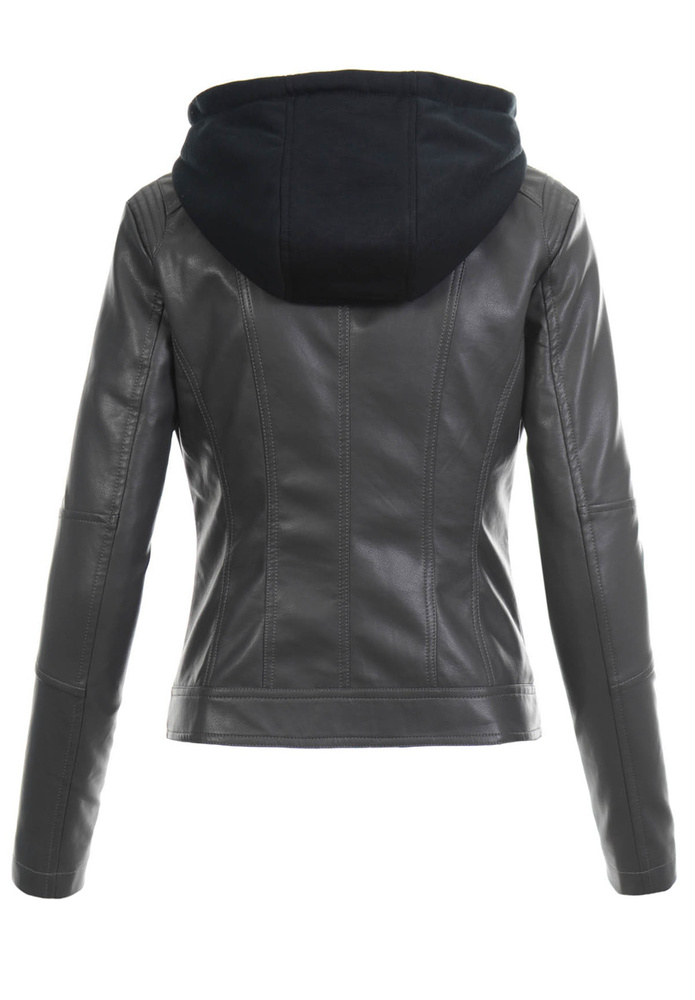 Damska Kurtka Ramoneska Grafitowa