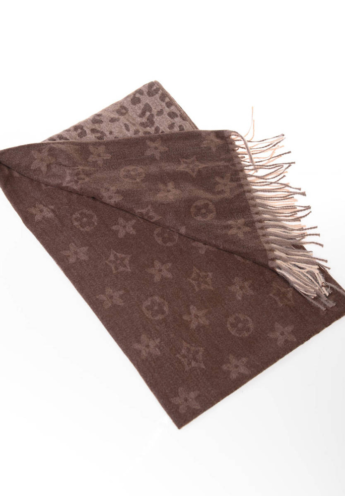 Szal Damski W Panterkę Brązowy