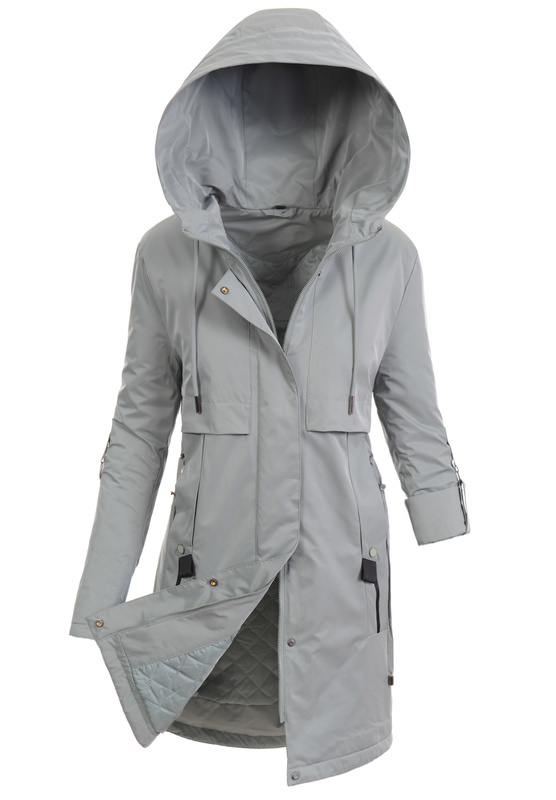 Damska Wiosenno-Jesienna Kurtka Parka Miętowa