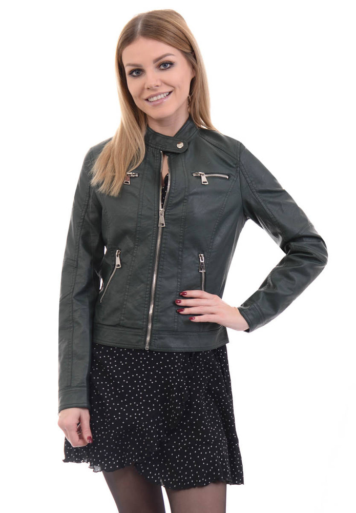 Damska Kurtka Ramoneska Zielona