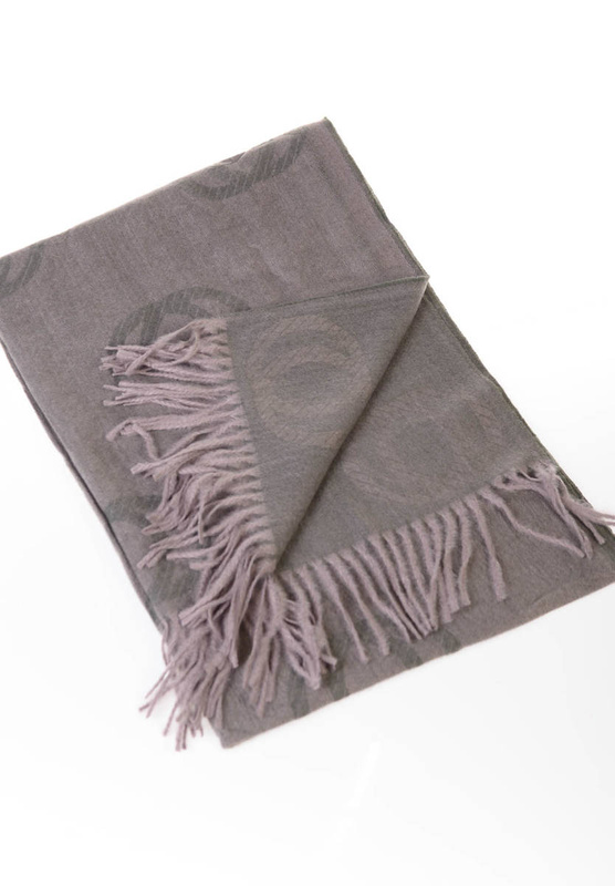 Szal Damski Wzór W Koła Brązowo-Zielony