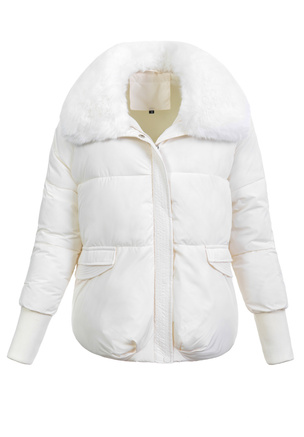 Damska Kurtka Zimowa Ecru