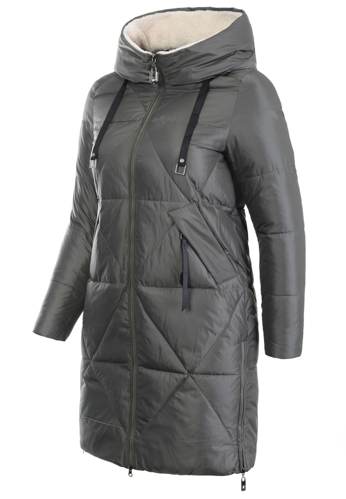 Damska Zimowa Ortalionowa Kurtka Khaki