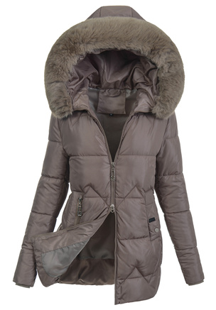 Damska Kurtka Zimowa Brązowy