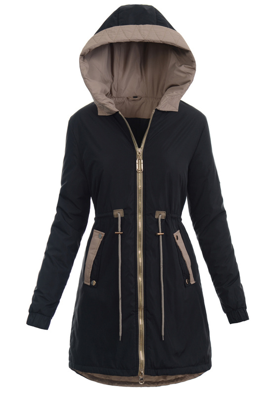 Kurtka Parka Wiosenna Czarna