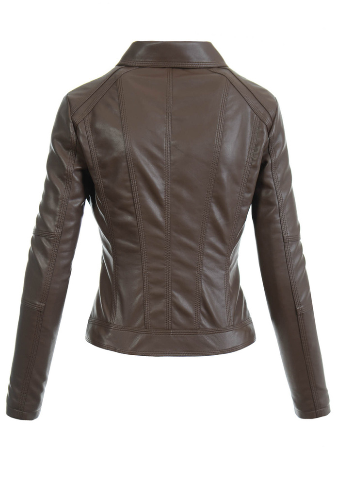 Damska Kurtka Ramoneska Brązowa