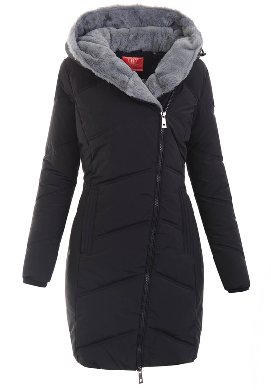Damska Zimowa Ortalionowa Kurtka Czarna