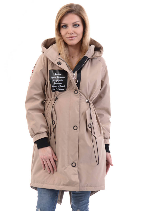 Damska Parka Wiosenna Zielona