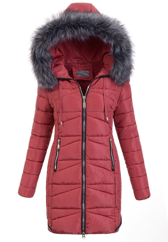 Damska Zimowa Ortalionowa Kurtka Różowa