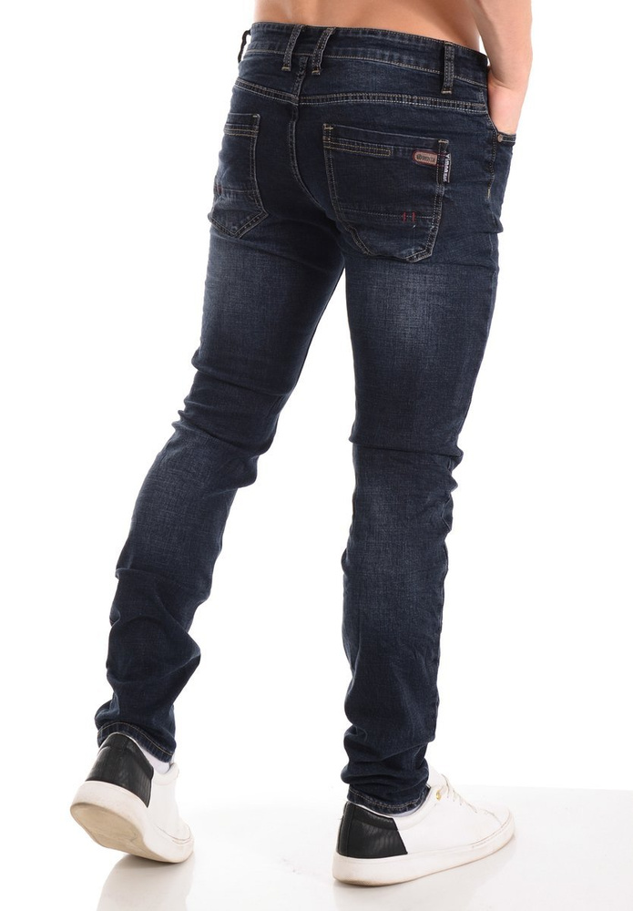 Męskie Spodnie Jeansowe Granatowe
