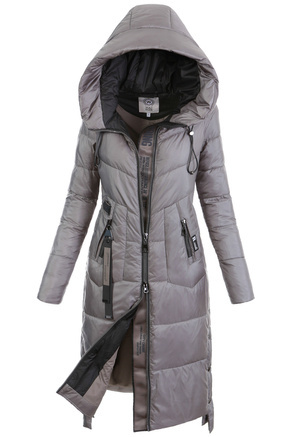 Damska Zimowa Ortalionowa Kurtka Szary
