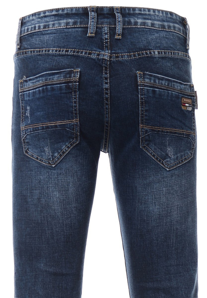 Męskie Spodnie Jeansowe Granatowe