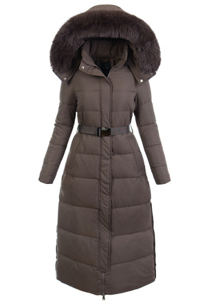 Damska Zimowa Ortalionowa Kurtka Brązowa