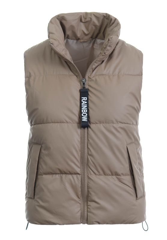 Damska Kamizelka Bezrękawnik Beżowy