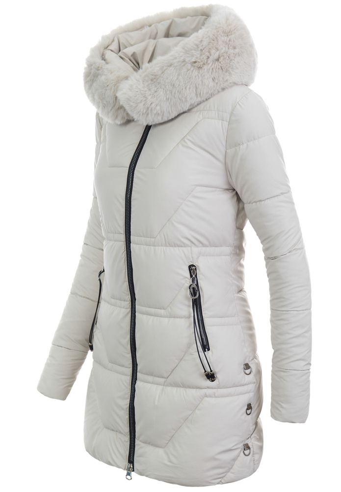 Damska Kurtka Zimowa Ecru