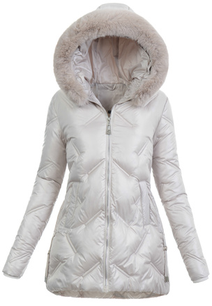 Damska Kurtka Zimowa Ecru