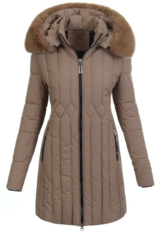 Damska Kurtka Zimowa Brązowa