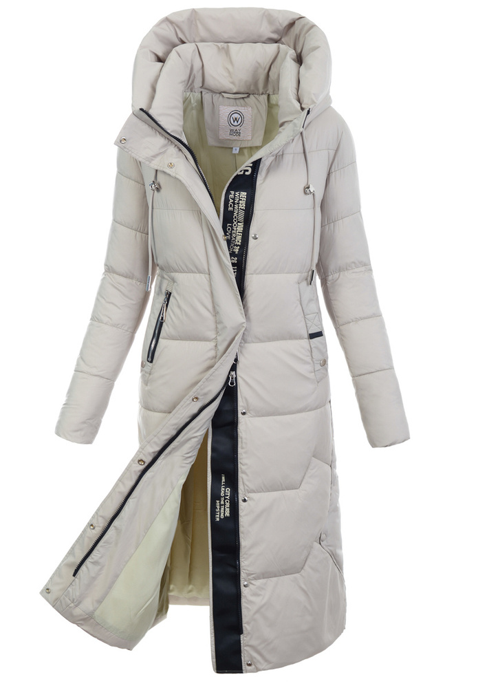 Damska Zimowa Ortalionowa Kurtka Oliwkowa