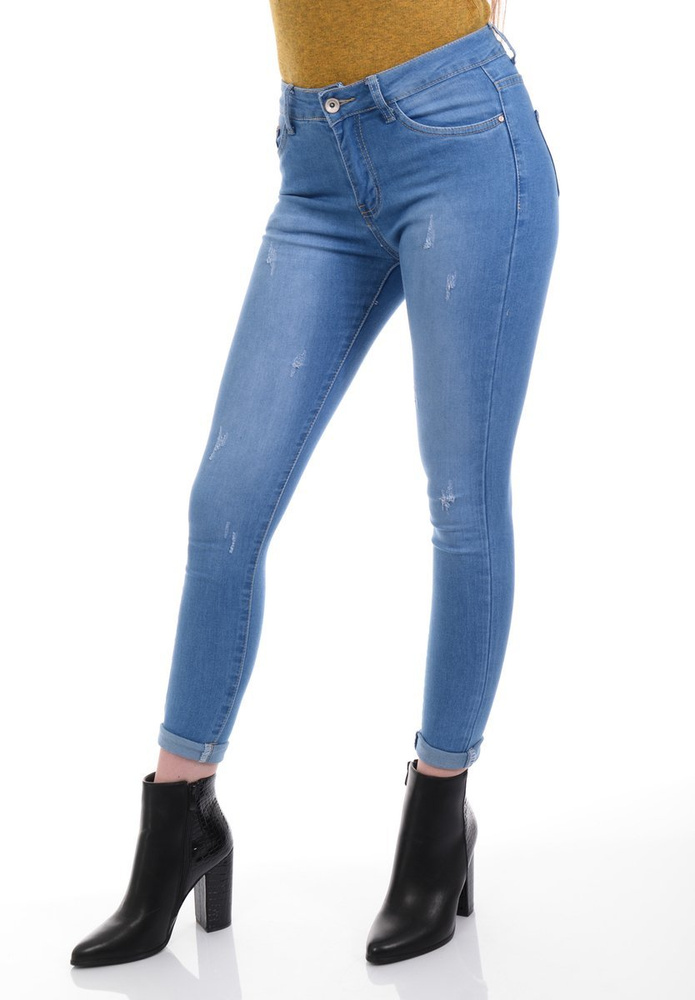 Damskie Spodnie Jeansowe Niebieskie