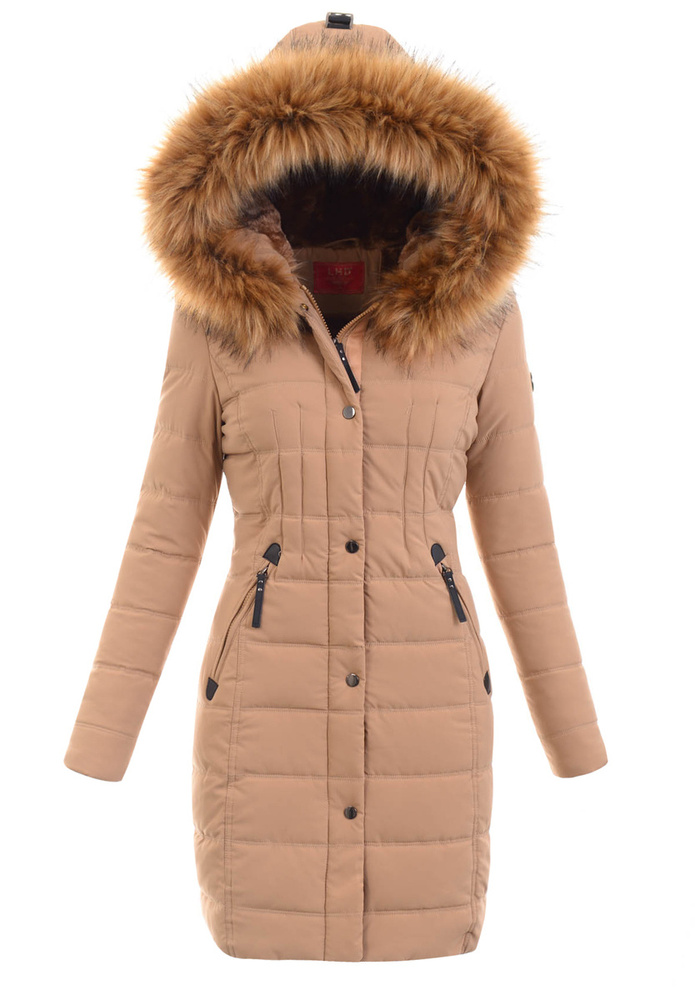 Damska Parka Kurtka 2w1 Zimowa Czarna