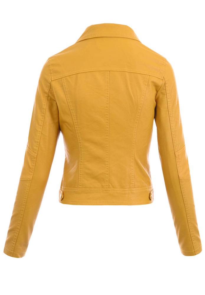 Damska Kurtka Ramoneska Musztardowa