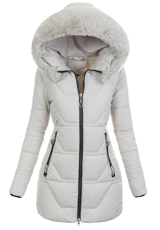 Damska Kurtka Zimowa Ecru