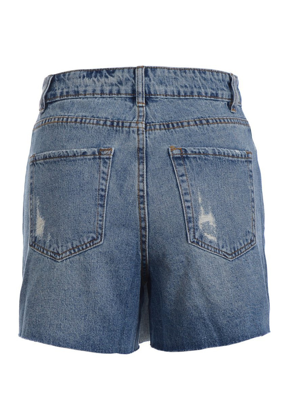 Damskie Krótkie Spodenki Jeansowe Niebieskie