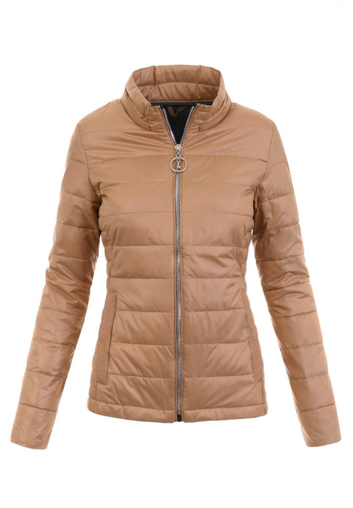 Damska Wiosenno-Jesienna Kurtka Brązowa