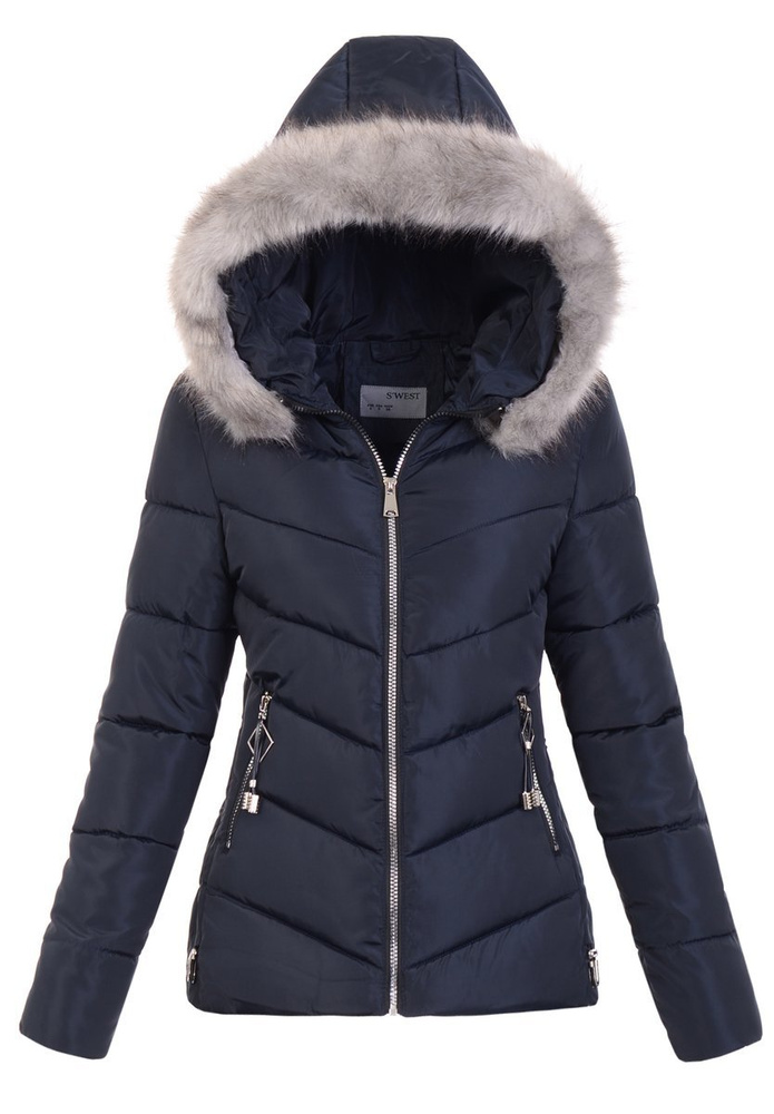 Damska Zimowa Kurtka Granatowa