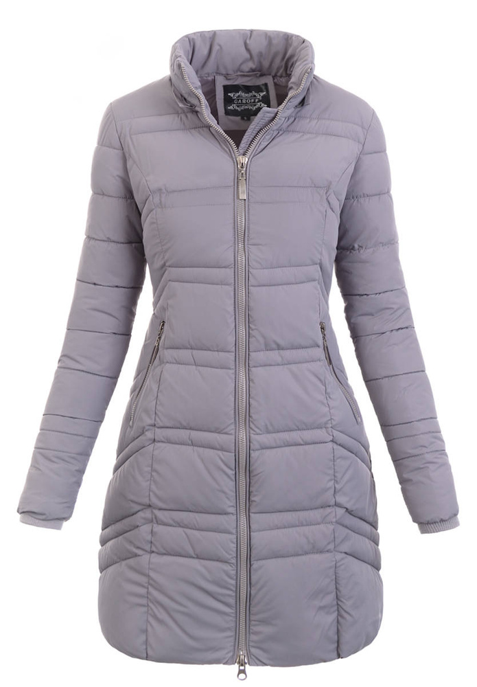 Damska Zimowa Ortalionowa Kurtka Szara