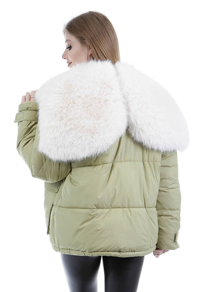 Damska Zimowa Ortalionowa Kurtka Zielona