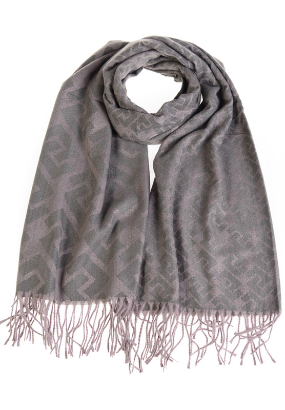 Szal Damski Wzór Geometryczny Brązowo-Zielony