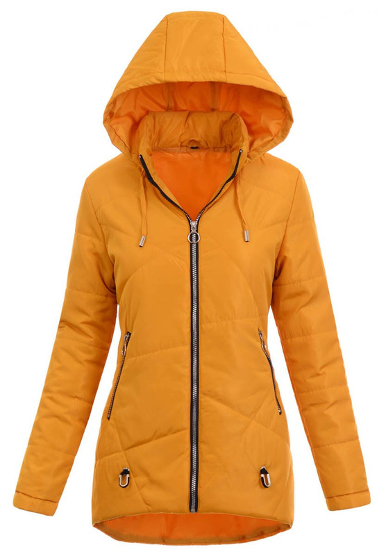 Damska Wiosenno-Jesienna Kurtka Żółta