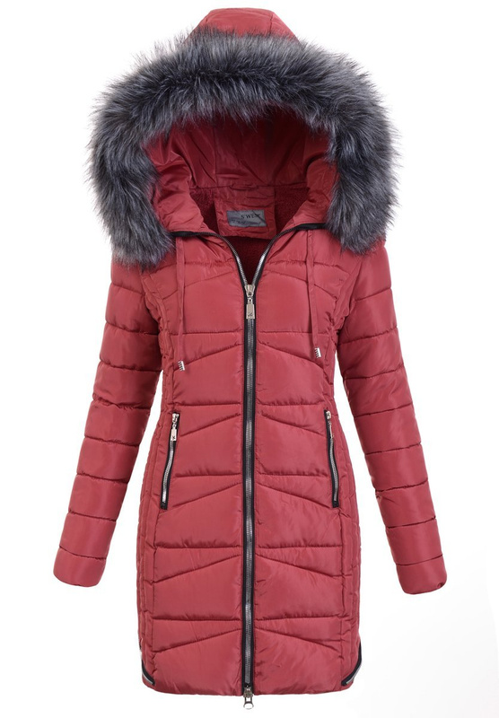 Damska Zimowa Ortalionowa Kurtka Różowa