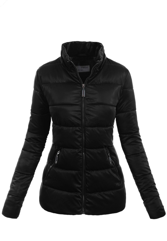Damska Zimowa Ortalionowa Kurtka Czarna