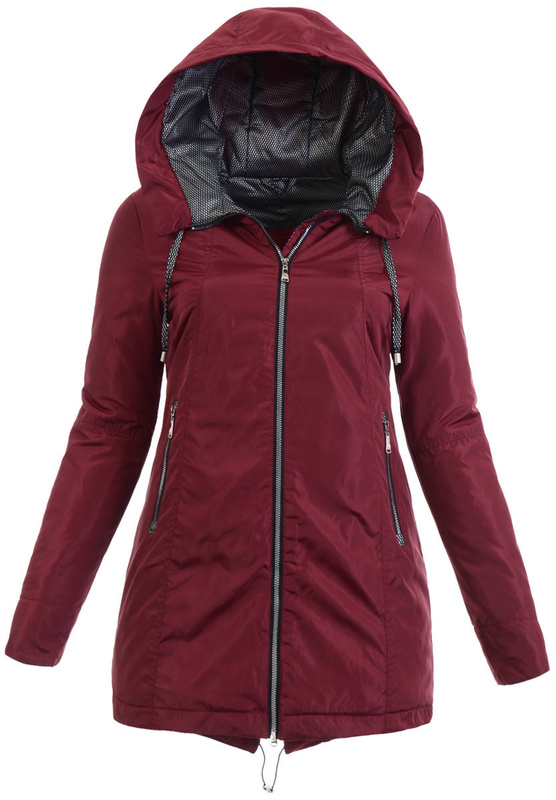 Damska Wiosenna Kurtka Bordowa
