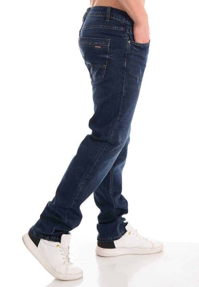 Męskie Spodnie Jeansowe Granatowe