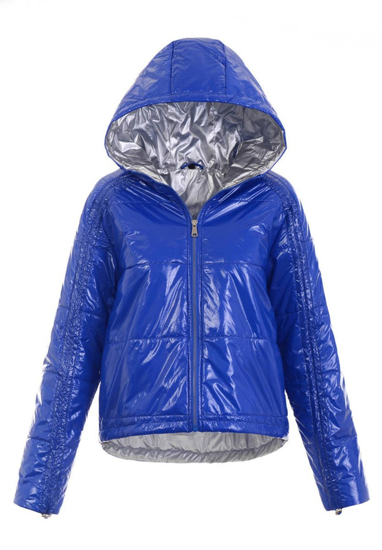 Damska Wiosenno-Jesienna Kurtka Niebieska