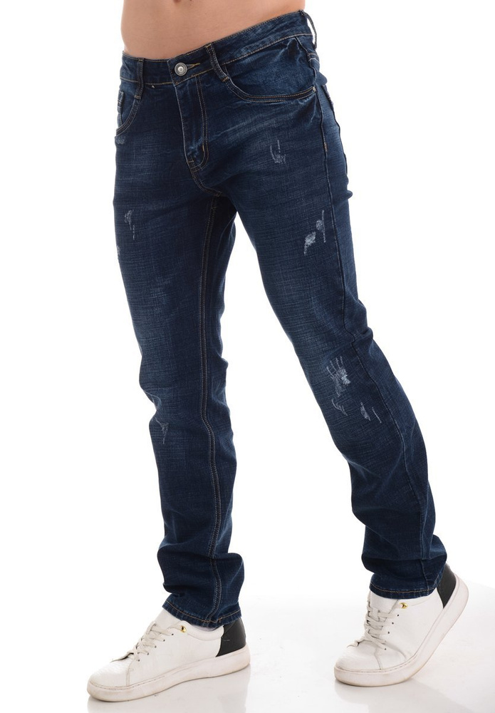 Męskie Spodnie Jeansowe Granatowe